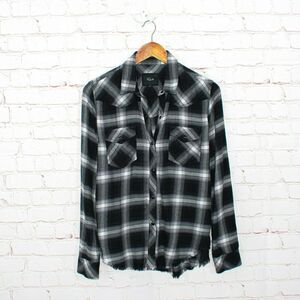 Rails Black Grey Plaid JAXTON Flannel Shirt size Small